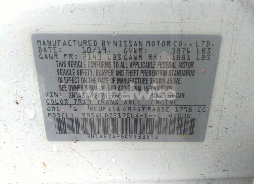 Photo 9 of 2019 Nissan Sentra SV (VIN 3N1AB7AP8KY433595)