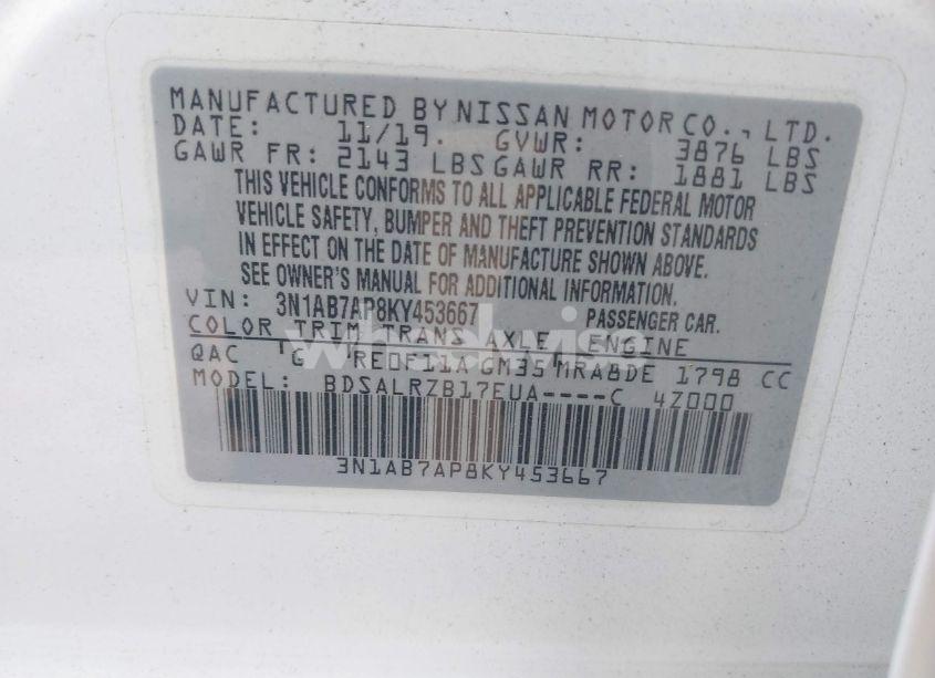 Photo 9 of 2019 Nissan Sentra SR (VIN 3N1AB7AP8KY453667)