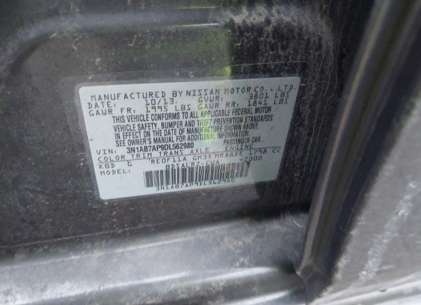 Photo 9 of 2013 Nissan Sentra SR (VIN 3N1AB7AP9DL562980)