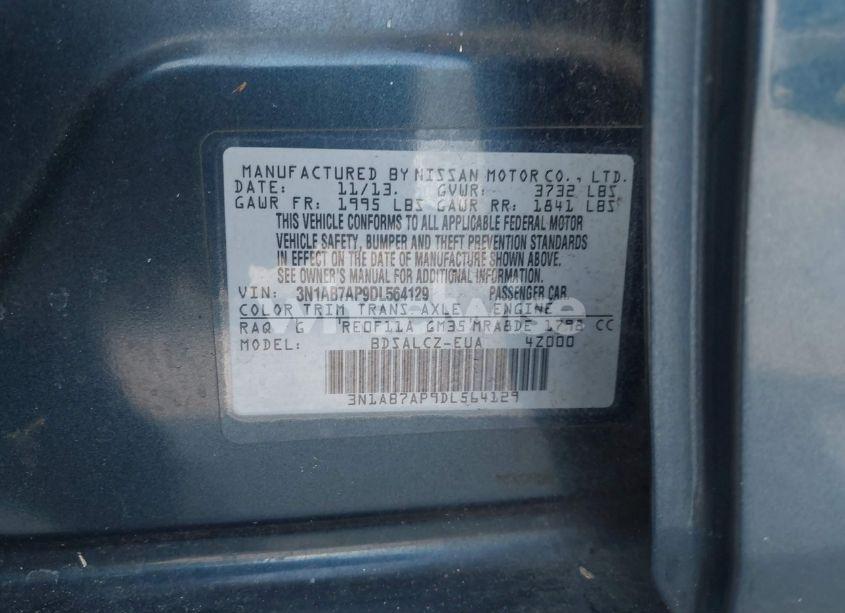 Photo 9 of 2013 Nissan Sentra S (VIN 3N1AB7AP9DL564129)