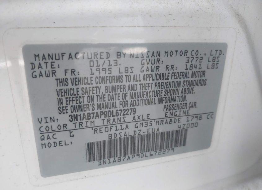 Photo 9 of 2013 Nissan Sentra SV (VIN 3N1AB7AP9DL672279)