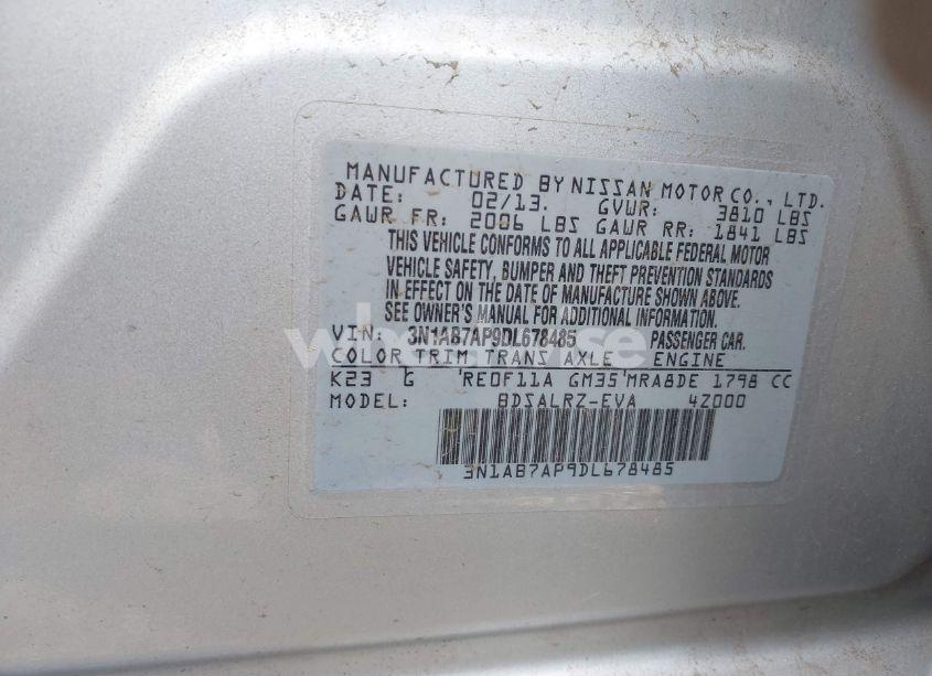 Photo 9 of 2013 Nissan Sentra SR (VIN 3N1AB7AP9DL678485)