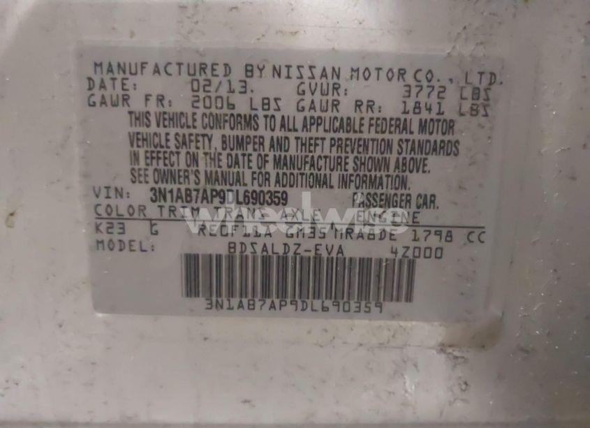 Photo 9 of 2013 Nissan Sentra SV (VIN 3N1AB7AP9DL690359)