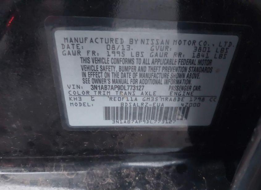 Photo 9 of 2013 Nissan Sentra SR (VIN 3N1AB7AP9DL773127)