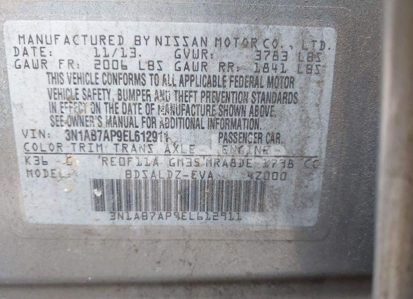 Photo 9 of 2014 Nissan Sentra SV (VIN 3N1AB7AP9EL612911)