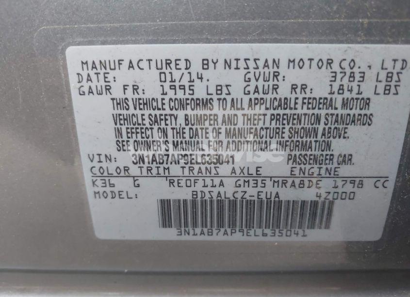 Photo 9 of 2014 Nissan Sentra S (VIN 3N1AB7AP9EL635041)