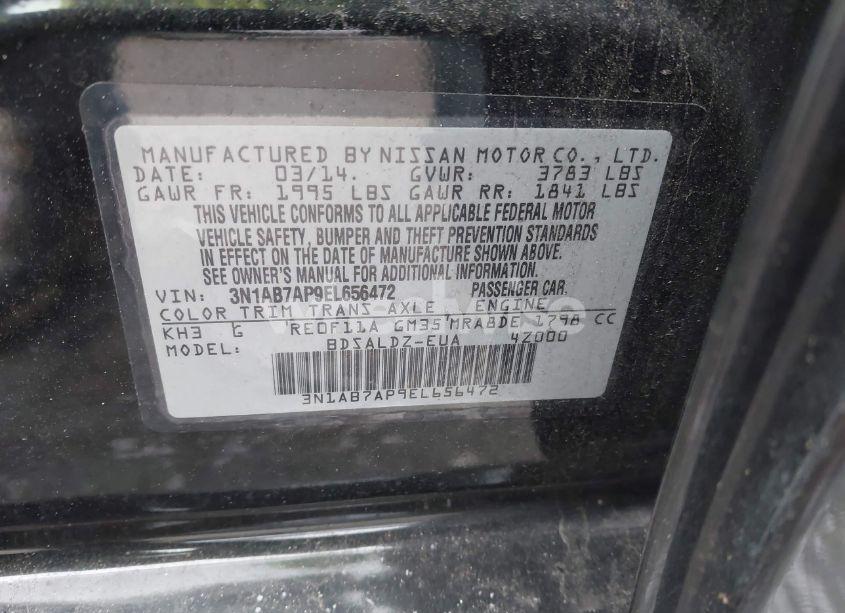 Photo 9 of 2014 Nissan Sentra SV (VIN 3N1AB7AP9EL656472)