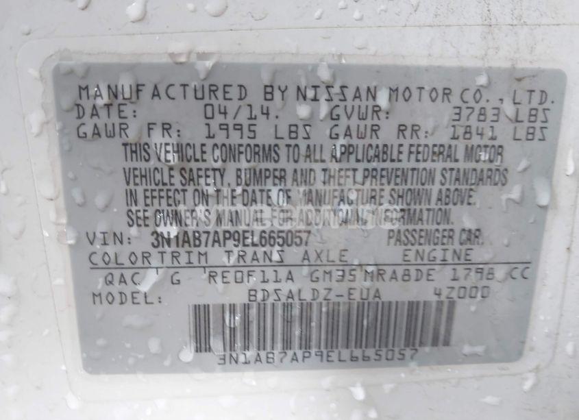 Photo 9 of 2014 Nissan Sentra SV (VIN 3N1AB7AP9EL665057)