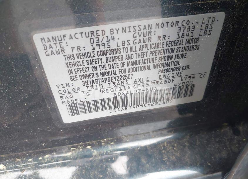 Photo 9 of 2014 Nissan Sentra SV (VIN 3N1AB7AP9EY222507)