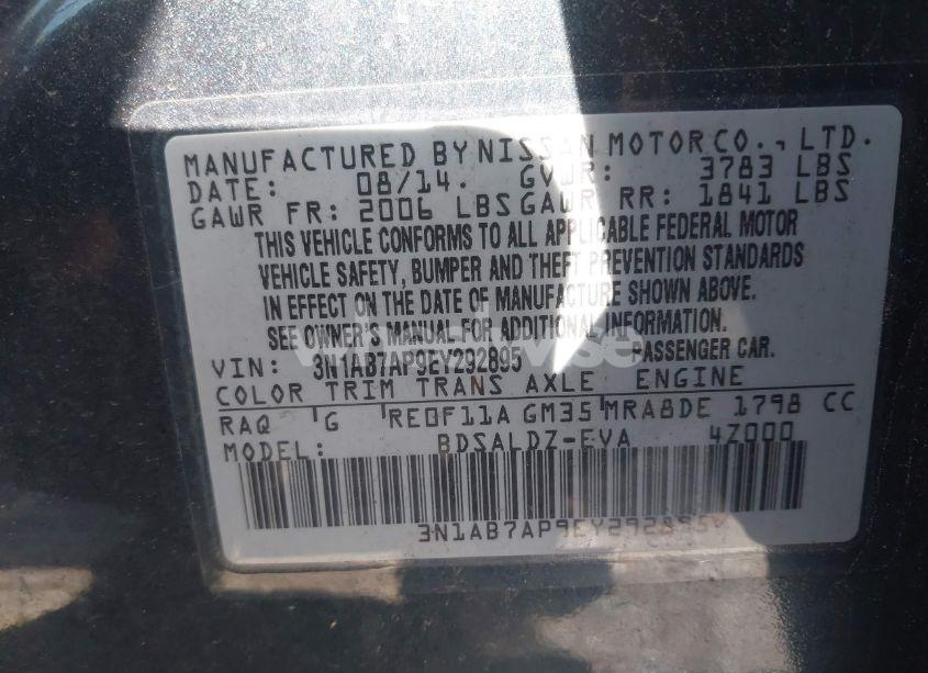 Photo 9 of 2014 Nissan Sentra SV (VIN 3N1AB7AP9EY292895)