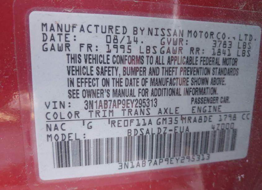 Photo 9 of 2014 Nissan Sentra SV (VIN 3N1AB7AP9EY295313)