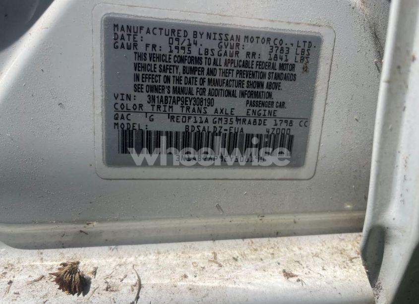 Photo 9 of 2014 Nissan Sentra (VIN 3N1AB7AP9EY308190)