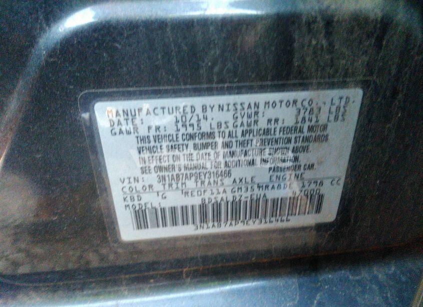 Photo 9 of 2014 Nissan Sentra SV (VIN 3N1AB7AP9EY316466)