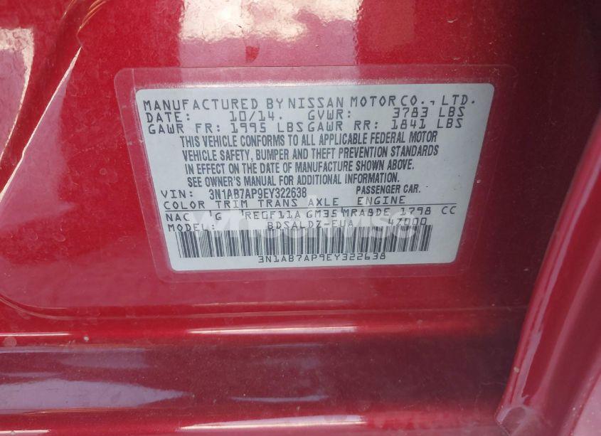 Photo 9 of 2014 Nissan Sentra SV (VIN 3N1AB7AP9EY322638)