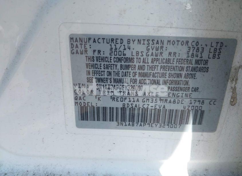 Photo 9 of 2014 Nissan Sentra S (VIN 3N1AB7AP9EY329007)