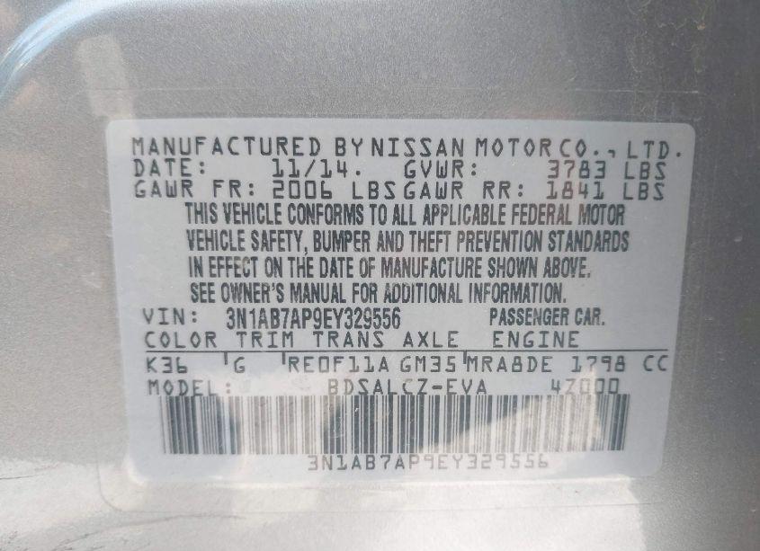 Photo 8 of 2014 Nissan Sentra S (VIN 3N1AB7AP9EY329556)