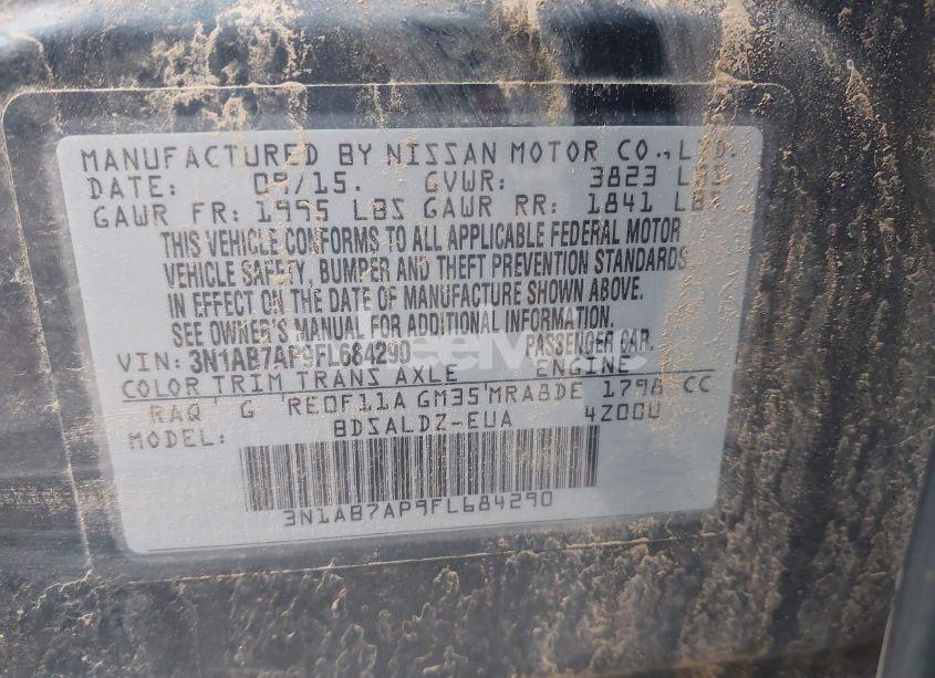 Photo 9 of 2015 Nissan Sentra SV (VIN 3N1AB7AP9FL684290)