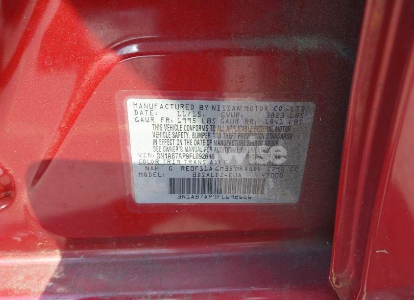 Photo 9 of 2015 Nissan Sentra SV (VIN 3N1AB7AP9FL692616)