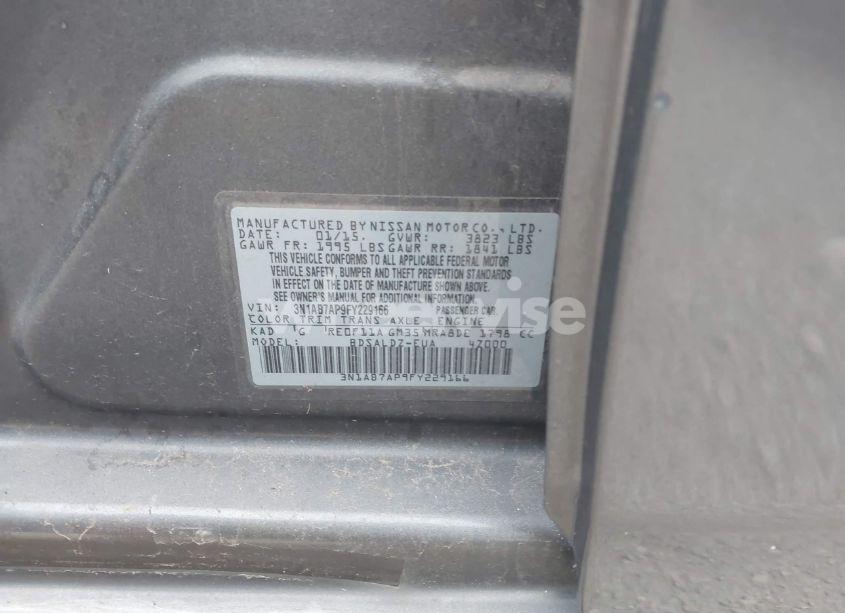 Photo 9 of 2015 Nissan Sentra FE+ S/S/SL/SR/SV (VIN 3N1AB7AP9FY229166)