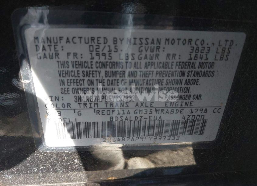 Photo 9 of 2015 Nissan Sentra (VIN 3N1AB7AP9FY237333)