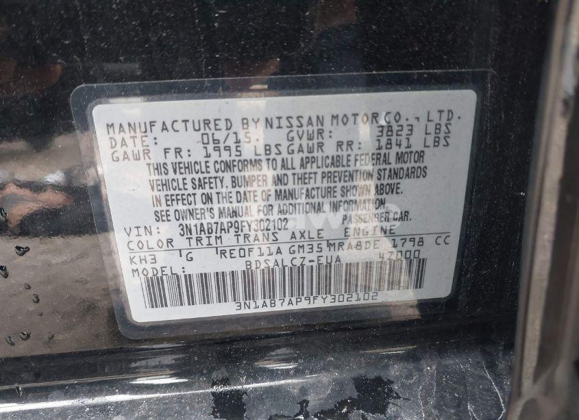 Photo 9 of 2015 Nissan Sentra S (VIN 3N1AB7AP9FY302102)
