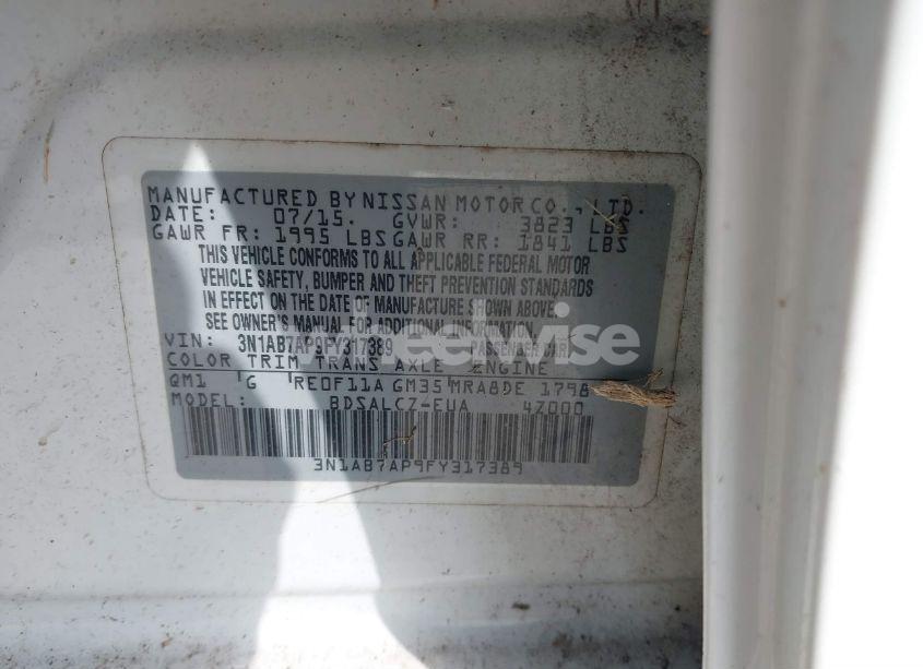 Photo 9 of 2015 Nissan Sentra S (VIN 3N1AB7AP9FY317389)