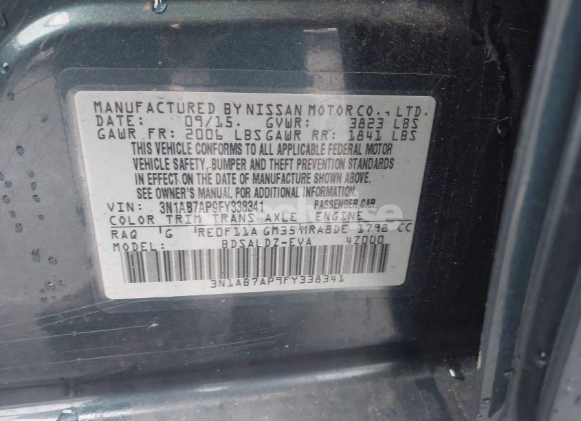 Photo 9 of 2015 Nissan Sentra SV (VIN 3N1AB7AP9FY338341)