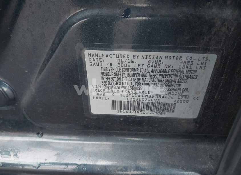 Photo 9 of 2016 Nissan Sentra SV (VIN 3N1AB7AP9GL669029)