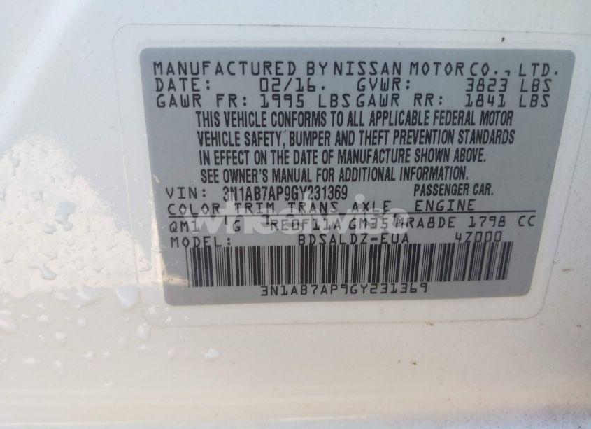 Photo 9 of 2016 Nissan Sentra N/A (VIN 3N1AB7AP9GY231369)