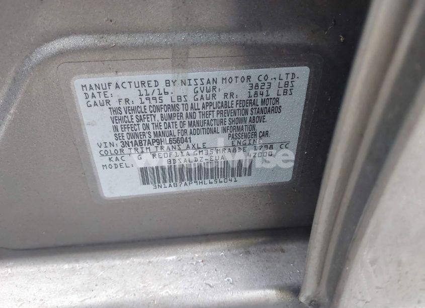 Photo 9 of 2017 Nissan Sentra SV (VIN 3N1AB7AP9HL656041)