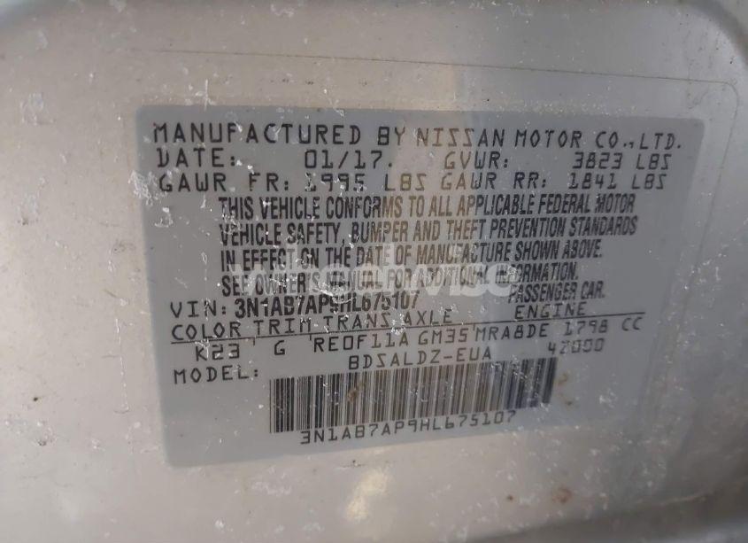 Photo 9 of 2017 Nissan Sentra SV (VIN 3N1AB7AP9HL675107)