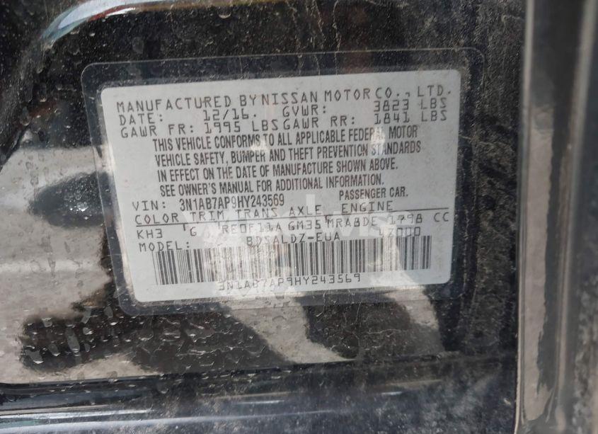 Photo 9 of 2017 Nissan Sentra SV (VIN 3N1AB7AP9HY243569)