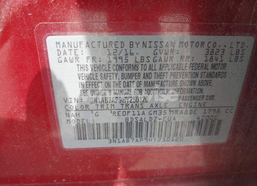 Photo 9 of 2017 Nissan Sentra SV (VIN 3N1AB7AP9HY250120)