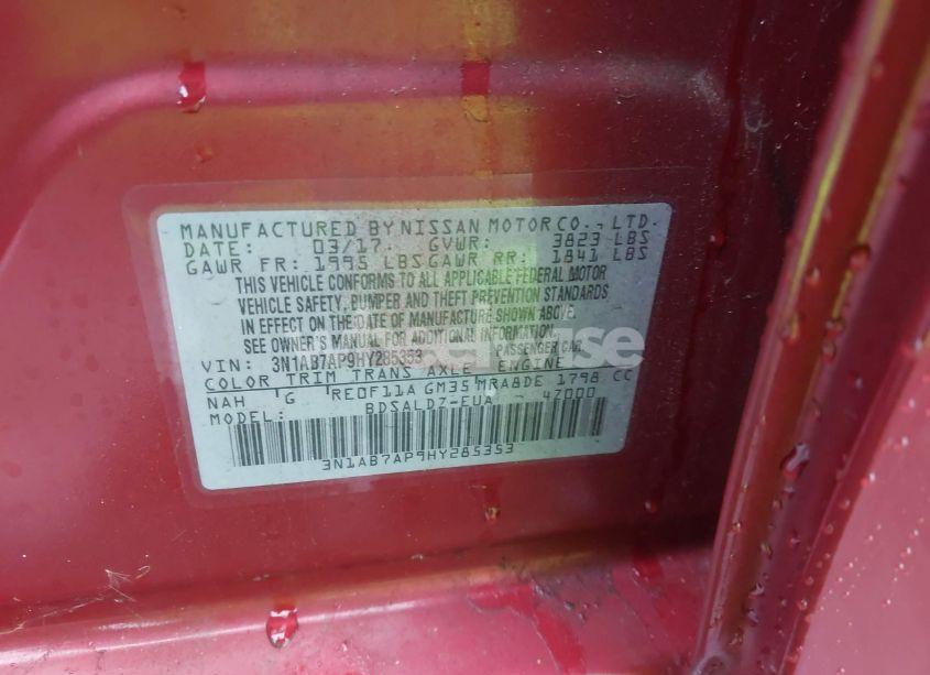 Photo 9 of 2017 Nissan Sentra SV (VIN 3N1AB7AP9HY285353)