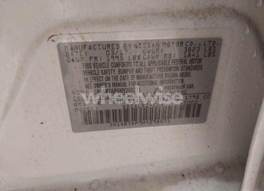 Photo 9 of 2017 Nissan Sentra S (VIN 3N1AB7AP9HY298071)