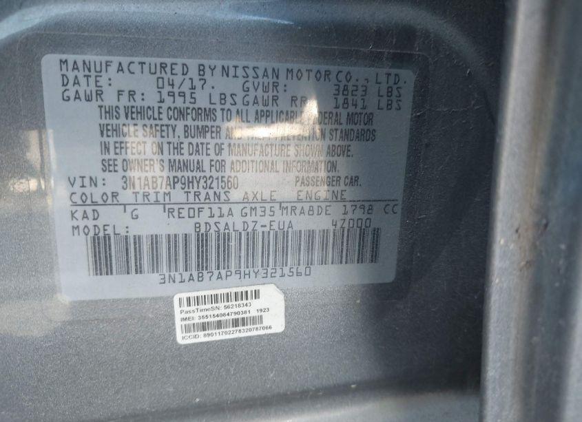 Photo 9 of 2017 Nissan Sentra SV (VIN 3N1AB7AP9HY321560)