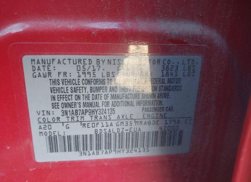 Photo 9 of 2017 Nissan Sentra SV (VIN 3N1AB7AP9HY324135)