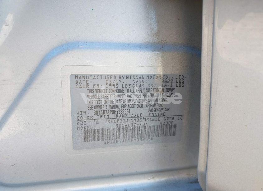 Photo 9 of 2017 Nissan Sentra S (VIN 3N1AB7AP9HY332994)