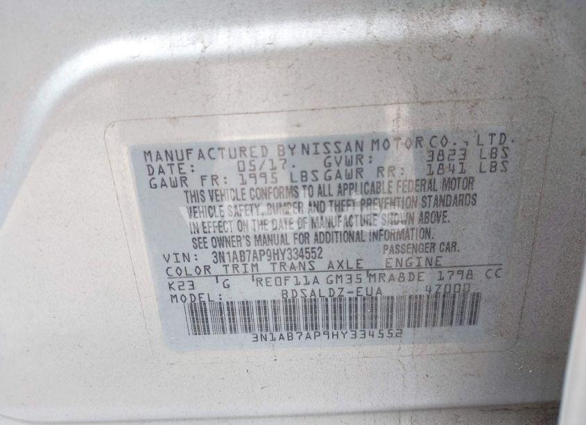 Photo 9 of 2017 Nissan Sentra SV (VIN 3N1AB7AP9HY334552)