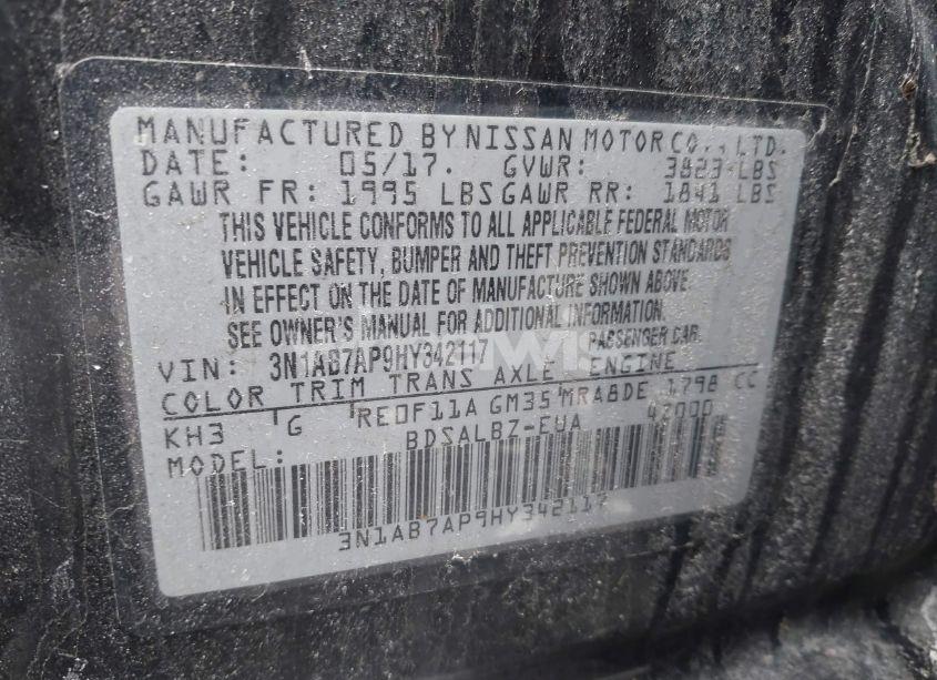 Photo 9 of 2017 Nissan Sentra S (VIN 3N1AB7AP9HY342117)