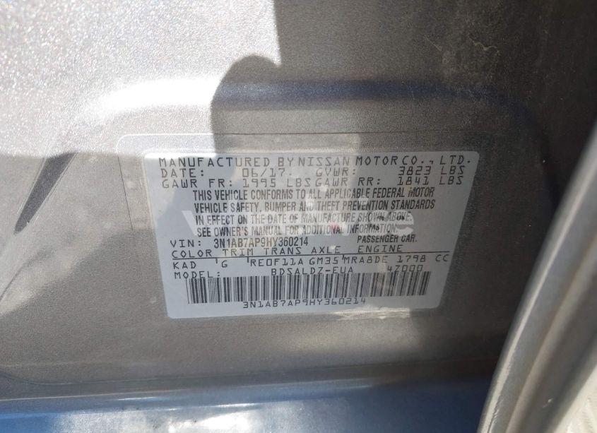 Photo 9 of 2017 Nissan Sentra SV (VIN 3N1AB7AP9HY360214)