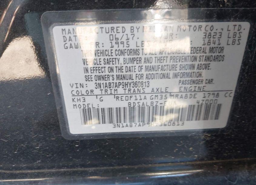 Photo 9 of 2017 Nissan Sentra S (VIN 3N1AB7AP9HY360813)