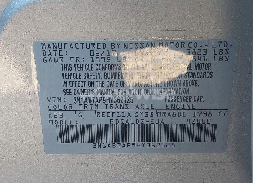 Photo 9 of 2017 Nissan Sentra SV (VIN 3N1AB7AP9HY362125)