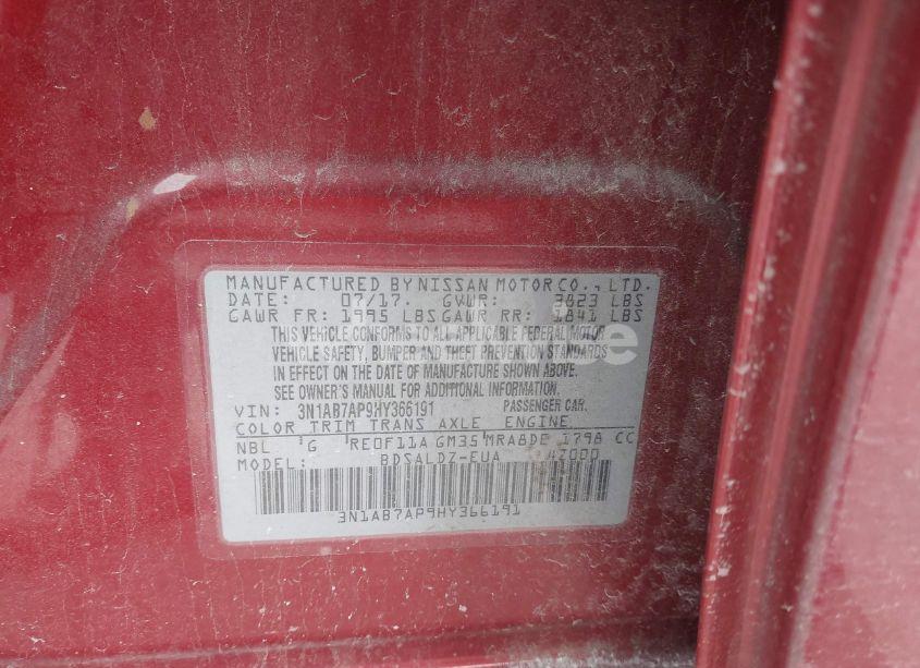 Photo 9 of 2017 Nissan Sentra SV (VIN 3N1AB7AP9HY366191)