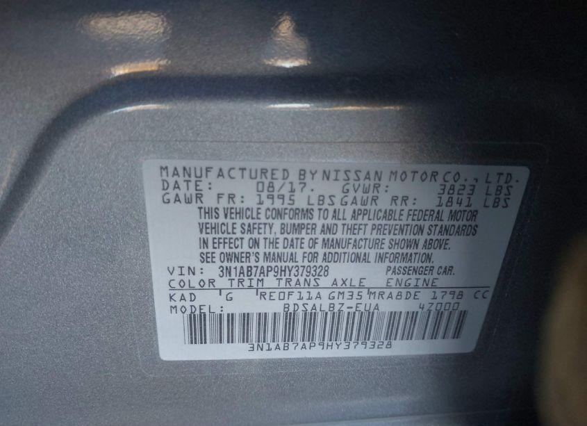 Photo 9 of 2017 Nissan Sentra S (VIN 3N1AB7AP9HY379328)