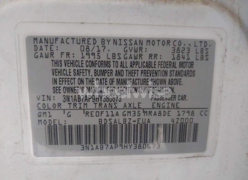 Photo 9 of 2017 Nissan Sentra S (VIN 3N1AB7AP9HY380673)