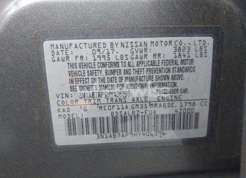 Photo 9 of 2017 Nissan Sentra S (VIN 3N1AB7AP9HY406396)