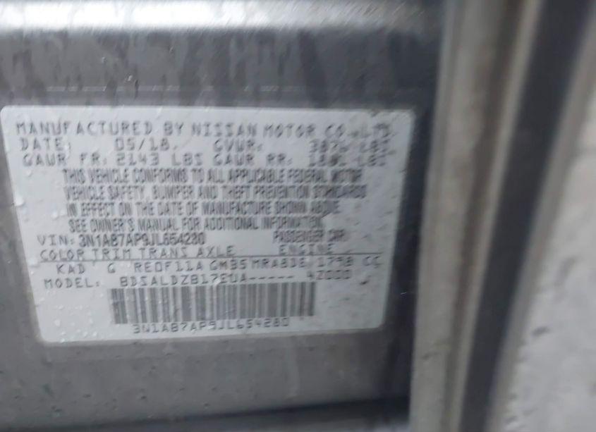 Photo 9 of 2018 Nissan Sentra SV (VIN 3N1AB7AP9JL654280)
