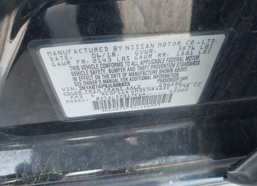 Photo 9 of 2018 Nissan Sentra SV (VIN 3N1AB7AP9JL656823)