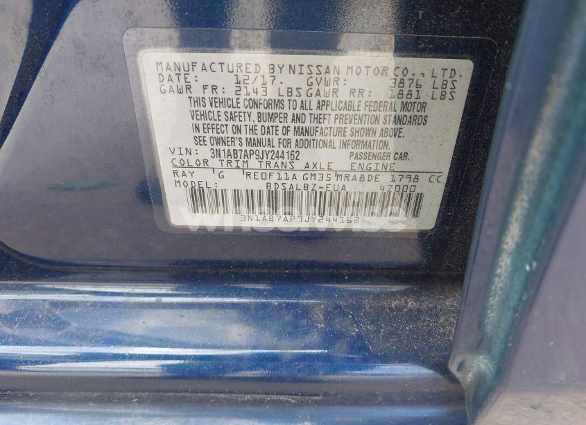 Photo 9 of 2018 Nissan Sentra S (VIN 3N1AB7AP9JY244162)